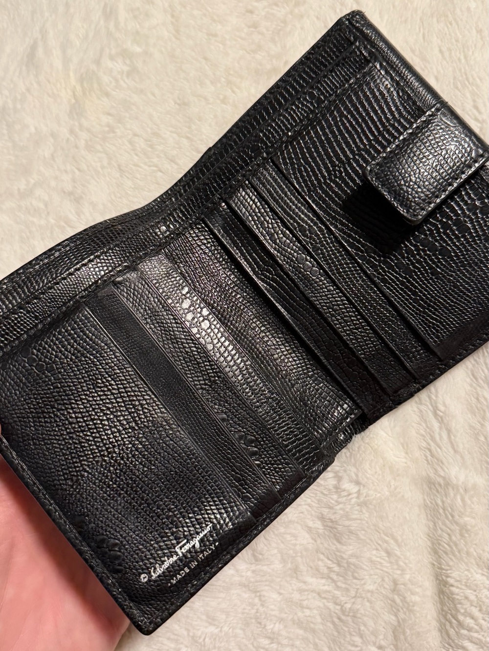 Ferragamo Black croc embossed Leather wallet - Picture 5 of 8